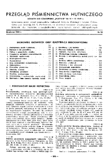 Przegląd piśmiennictwa hutniczego nr 12 (1949)