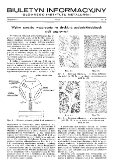Biuletyn Informacyjny Gł&oacute;wnego Instytutu Metalurgii R. II nr 11 (1951)