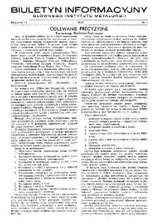 Biuletyn Informacyjny Gł&oacute;wnego Instytutu Metalurgii R. III nr 1 (1952)