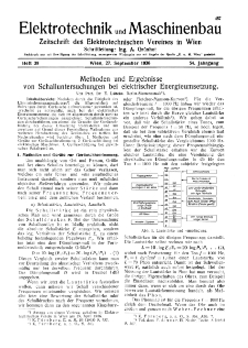 Elektrotechnik und Maschinenbau Jg. 54 H. 39 (1936)