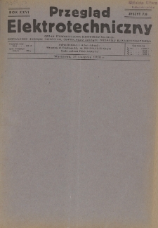 Przegląd Elektrotechniczny : organ Stowarzyszenia Elektrotechników Polskich R. XXVI z. 7-8 (1950)