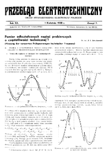 Przegląd Elektrotechniczny : organ Stowarzyszenia Elektrotechników Polskich R. XX z. 7 (1938)