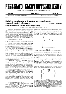 Przegląd Elektrotechniczny : organ Stowarzyszenia Elektrotechników Polskich R. XX z. 10 (1938)