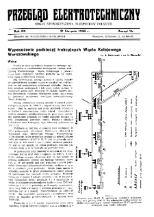 Przegląd Elektrotechniczny : organ Stowarzyszenia Elektrotechników Polskich R. XX z. 16 (1938)