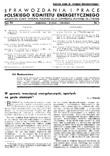 Sprawozdania i Prace Polskiego Komitetu Energetycznego T. XII nr 1 (1938)