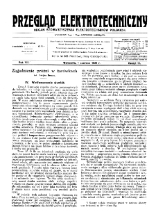 Przegląd Elektrotechniczny : organ Stowarzyszenia Elektrotechników Polskich R. VIII z. 11 (1926)