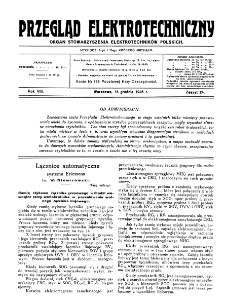 Przegląd Elektrotechniczny : organ Stowarzyszenia Elektrotechników Polskich R. VIII z. 24 (1926)
