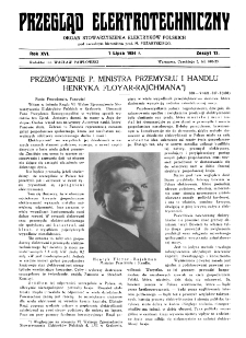 Przegląd Elektrotechniczny : organ Stowarzyszenia Elektrotechników Polskich R. XVI z. 13 (1934)