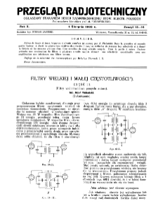 Przegląd Radjotechniczny: ogłaszany staraniem Sekcji Radjotechnicznej Stow. Elektr. Polskich R. X z. 15-16 (1932)