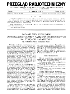 Przegląd Radjotechniczny: ogłaszany staraniem Sekcji Radjotechnicznej Stow. Elektr. Polskich R. X z. 21-22 (1932)