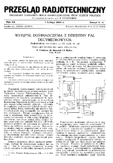 Przegląd Radjotechniczny: ogłaszany staraniem Sekcji Radjotechnicznej Stow. Elektr. Polskich R. XII z. 3-4 (1934)