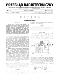 Przegląd Radjotechniczny: ogłaszany staraniem Sekcji Radjotechnicznej Stow. Elektr. Polskich R. XII z. 15-16 (1934)