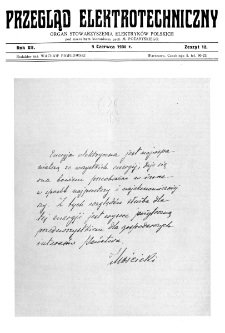 Przegląd Elektrotechniczny : organ Stowarzyszenia Elektrotechników Polskich R. XII z. 12 (1930)