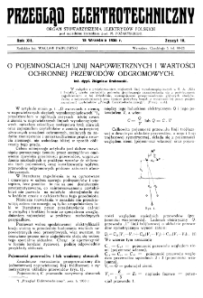 Przegląd Elektrotechniczny : organ Stowarzyszenia Elektrotechników Polskich R. XII z. 18 (1930)