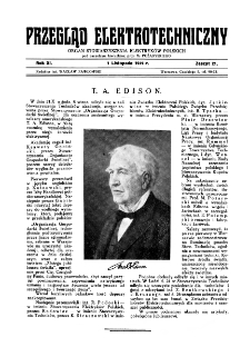 Przegląd Elektrotechniczny : organ Stowarzyszenia Elektrotechników Polskich R. XI z. 21 (1929)