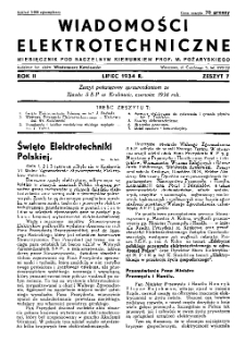 Wiadomości Elektrotechniczne : miesięcznik pod naczelną redakcją prof. M. Pożaryskiego. R. II nr 7 (1934)