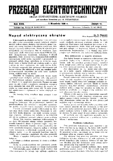 Przegląd Elektrotechniczny : organ Stowarzyszenia Elektrotechników Polskich R. XVIII z. 17 (1936)