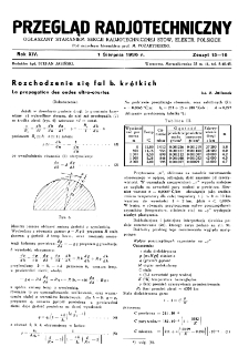 Przegląd Radjotechniczny: ogłaszany staraniem Sekcji Radjotechnicznej Stow. Elektr. Polskich R. XIV z. 15-16 (1936)