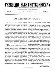 Przegląd Elektrotechniczny : organ Stowarzyszenia Elektrotechników Polskich R. XV z. 12 (1933)