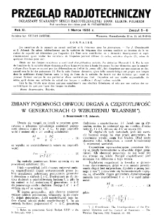 Przegląd Radjotechniczny: ogłaszany staraniem Sekcji Radjotechnicznej Stow. Elektr. Polskich R. XI z. 5-6 (1933)