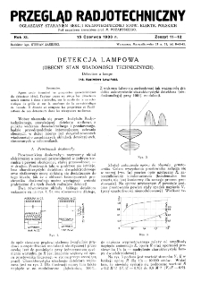 Przegląd Radjotechniczny: ogłaszany staraniem Sekcji Radjotechnicznej Stow. Elektr. Polskich R. XI z. 11-12 (1933)