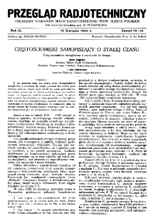 Przegląd Radjotechniczny: ogłaszany staraniem Sekcji Radjotechnicznej Stow. Elektr. Polskich R. XI z. 15-16 (1933)