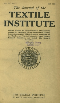 The Journal of the Textile Institute Vol. XV No. 5 (1924)