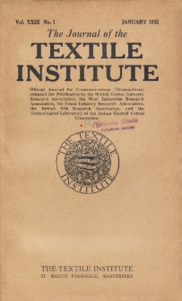The Journal of the Textile Institute Vol. XXIII No. 1 (1932)