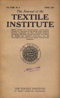 The Journal of the Textile Institute Vol. XXIII No. 4 (1932)