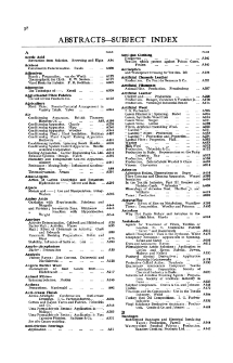 Abstracts - Subject Index vol. 27 (1936)