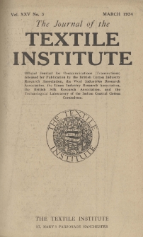 The Journal of the Textile Institute Vol. XXV No. 3 (1934)