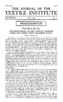 The Journal of the Textile Institute vol. 38 no. 5 1947