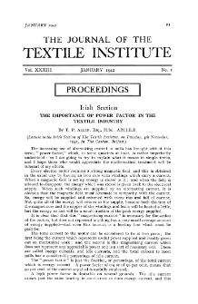 The Journal of the Textile Institute - Proceedings Vol. XXXIII no. 1 (1942)