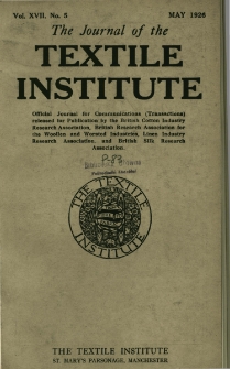 The Journal of the Textile Institute Vol. XVII No. 5 (1926)