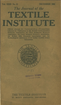 The Journal of the Textile Institute Vol. XXIII No.12 (1932)