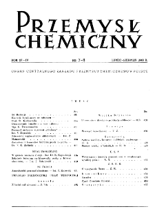 Przemysł Chemiczny : Organ Centralnego Zarządu Przemysłu Chemicznego w Polsce R. IV(27) Nr 7-8 (1948)
