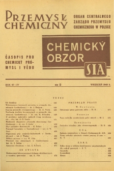 Przemysł Chemiczny : Organ Centralnego Zarządu Przemysłu Chemicznego w Polsce R. IV(27) Nr 9 (1948)