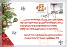 Pocztówka świąteczna Biblioteki Cyfrowej PŁ eBiPoL 2008. Boże Narodzenie.