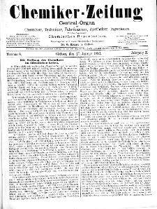 Chemiker-Zeitung Jg. 10 Nr. 8 (1886)