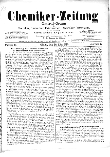 Chemiker-Zeitung Jg. 10 Nr. 20 (1886)