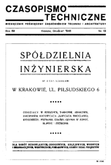 Czasopismo techniczne. Miesięcznik poświęcony zagadnieniom techniki i architektury R. 61 nr 3-4 (1948)