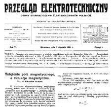 Przegląd Elektrotechniczny : organ Stowarzyszenia Elektrotechników Polskich R. VI z. 17 (1924)