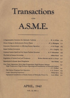 Transactions of the American Society of Mechanical Engineers vol. 62 no. 3 (1940)