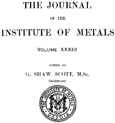 Section II - Abstracts of Papers Relating to the Non-ferrous Metals and the Industries Connected Therewith pp. 590 - 633